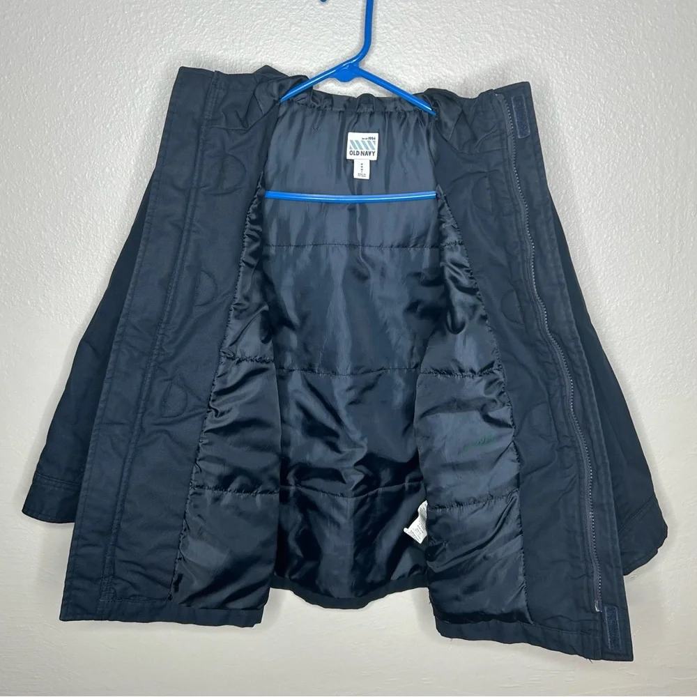 Old Navy Blue Water Resistant Hooded Lined Winter Peacoat